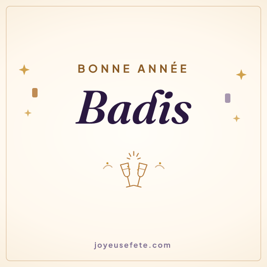 Image carrée « Bonne année Badis » pour WhatsApp