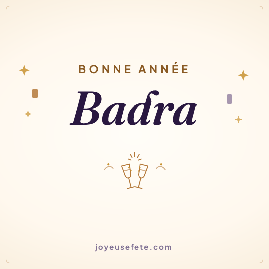 Image carrée « Bonne année Badra » pour WhatsApp