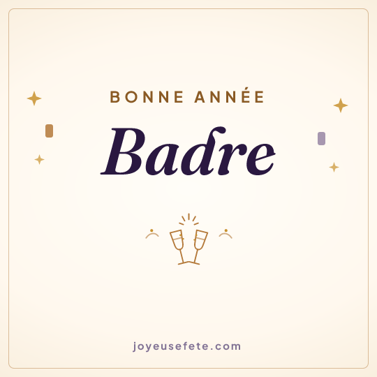 Image carrée « Bonne année Badre » pour WhatsApp