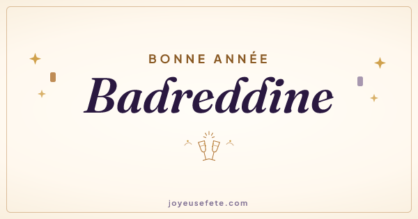 Image « Bonne année Badreddine » au format large