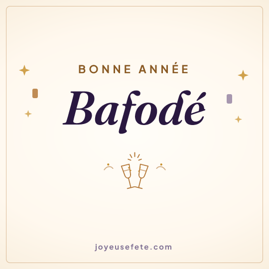 Image carrée « Bonne année Bafodé » pour WhatsApp