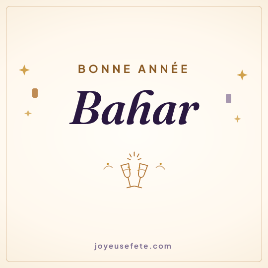 Image carrée « Bonne année Bahar » pour WhatsApp