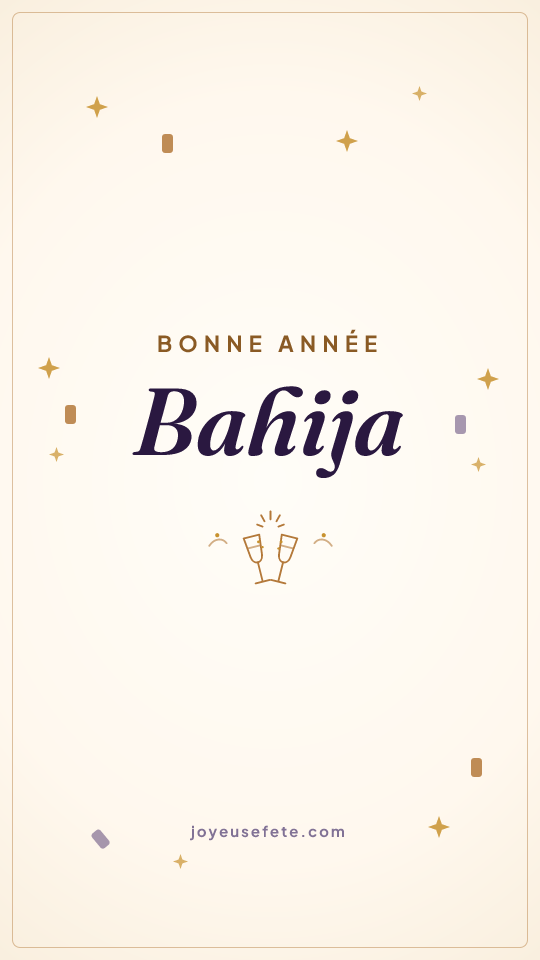 Image « Bonne année Bahija » au format story