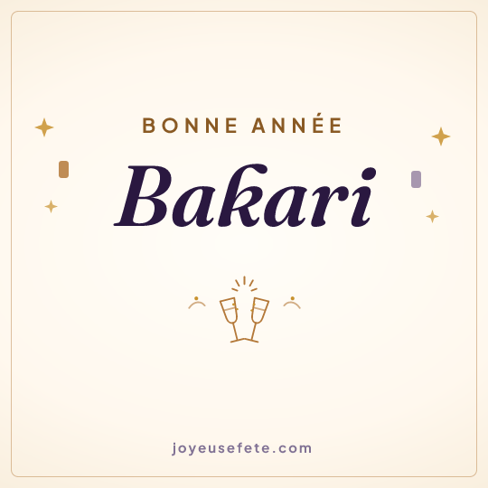 Image carrée « Bonne année Bakari » pour WhatsApp