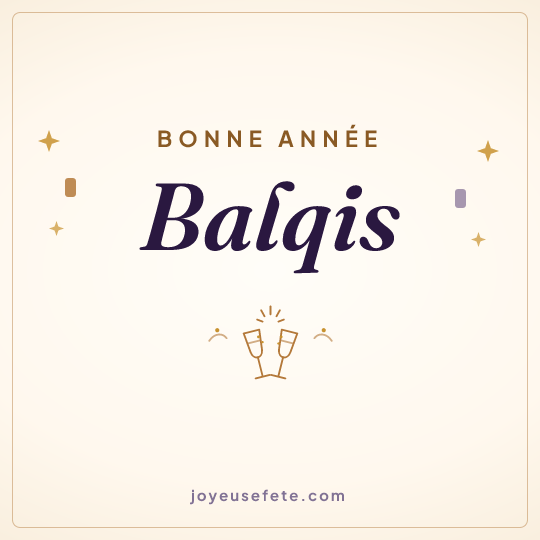 Image carrée « Bonne année Balqis » pour WhatsApp