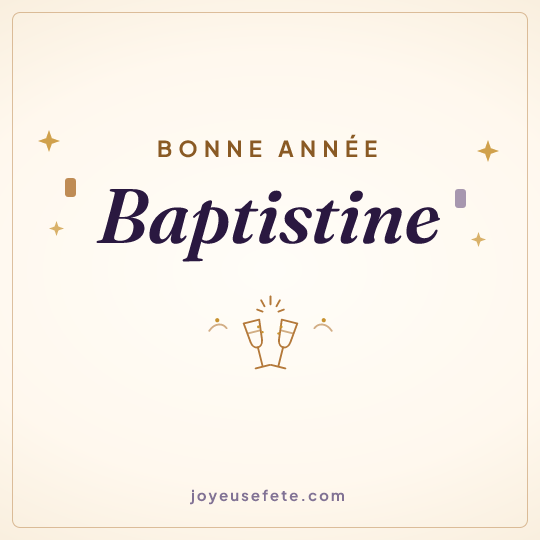 Image carrée « Bonne année Baptistine » pour WhatsApp