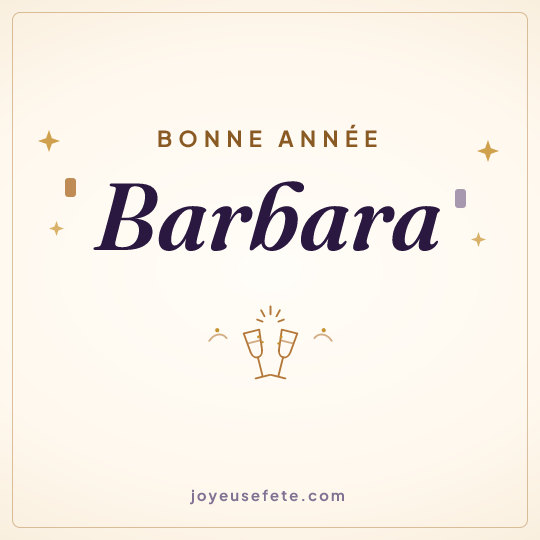 Image carrée « Bonne année Barbara » pour WhatsApp