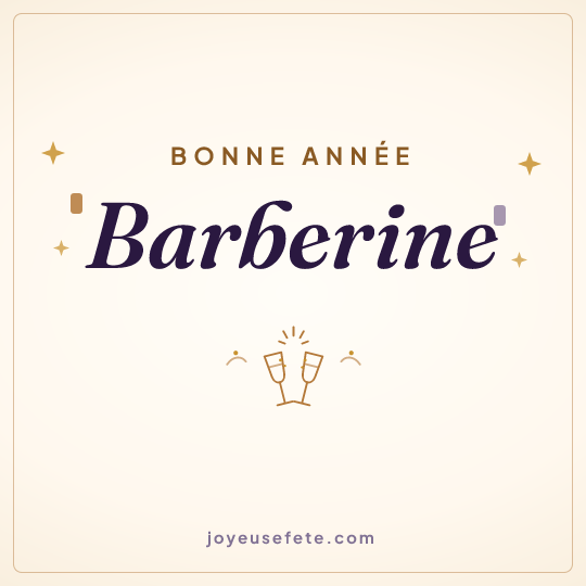 Image carrée « Bonne année Barberine » pour WhatsApp