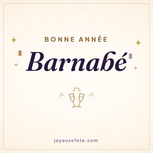 Image carrée « Bonne année Barnabé » pour WhatsApp