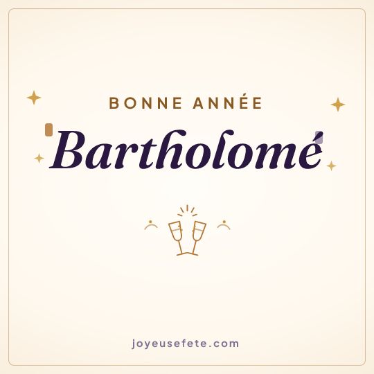 Image carrée « Bonne année Bartholomé » pour WhatsApp