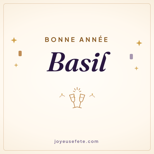 Image carrée « Bonne année Basil » pour WhatsApp