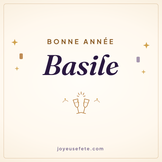 Image carrée « Bonne année Basile » pour WhatsApp