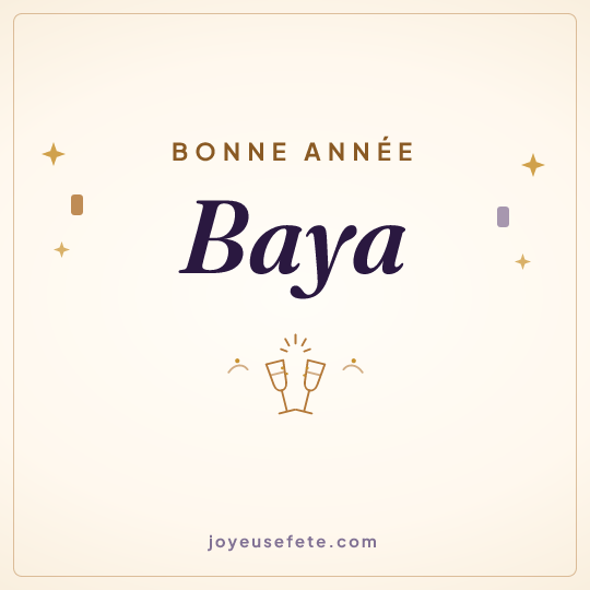 Image carrée « Bonne année Baya » pour WhatsApp