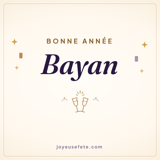 Image carrée « Bonne année Bayan » pour WhatsApp