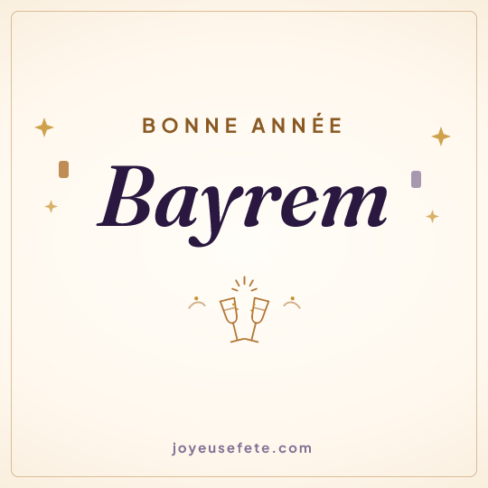Image carrée « Bonne année Bayrem » pour WhatsApp