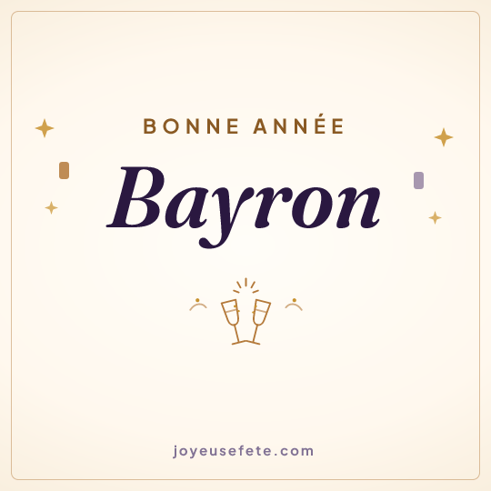 Image carrée « Bonne année Bayron » pour WhatsApp