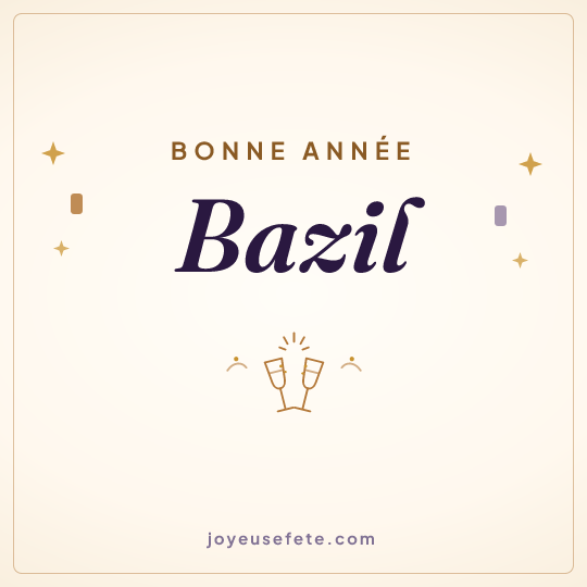 Image carrée « Bonne année Bazil » pour WhatsApp