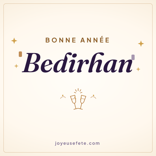 Image carrée « Bonne année Bedirhan » pour WhatsApp