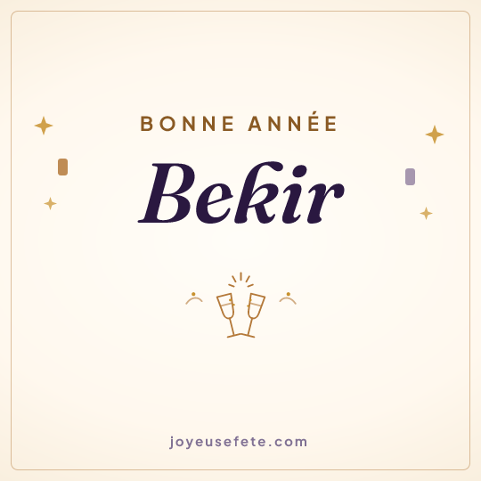 Image carrée « Bonne année Bekir » pour WhatsApp