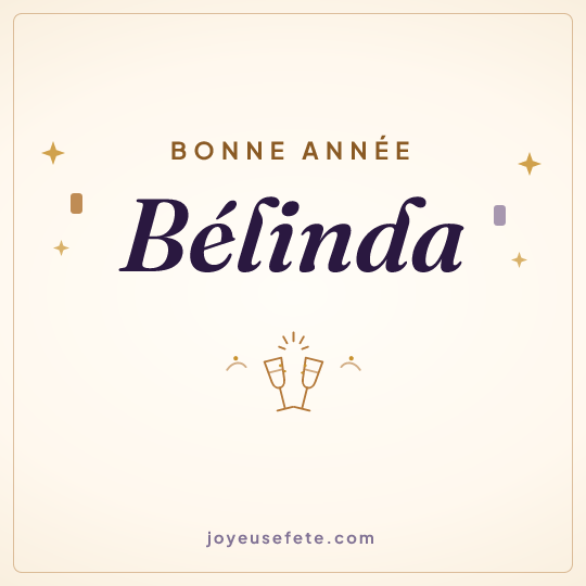 Image carrée « Bonne année Bélinda » pour WhatsApp