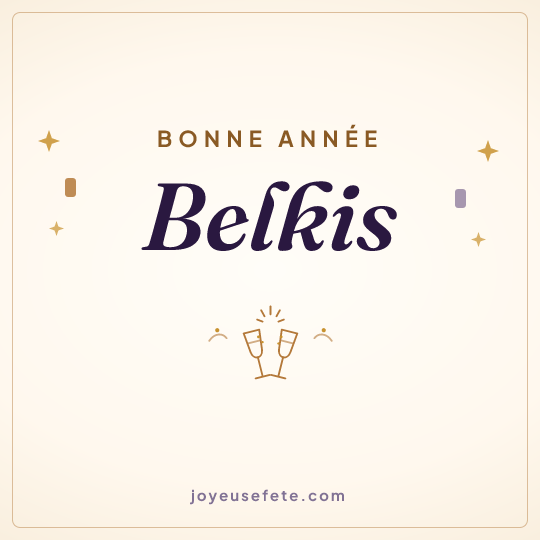 Image carrée « Bonne année Belkis » pour WhatsApp