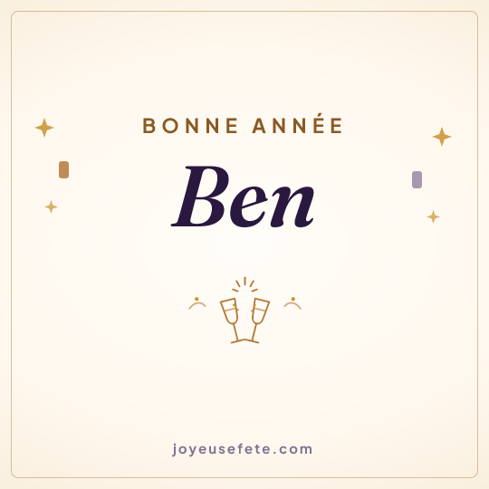 Image carrée « Bonne année Ben » pour WhatsApp