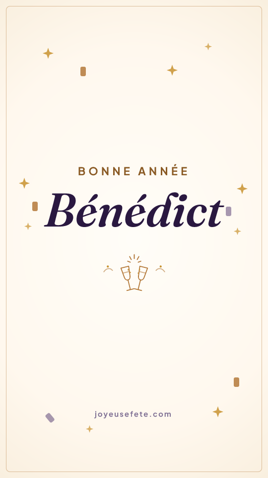 Image « Bonne année Bénédict » au format story