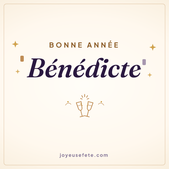 Image carrée « Bonne année Bénédicte » pour WhatsApp