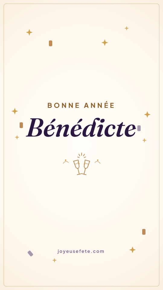 Image « Bonne année Bénédicte » au format story