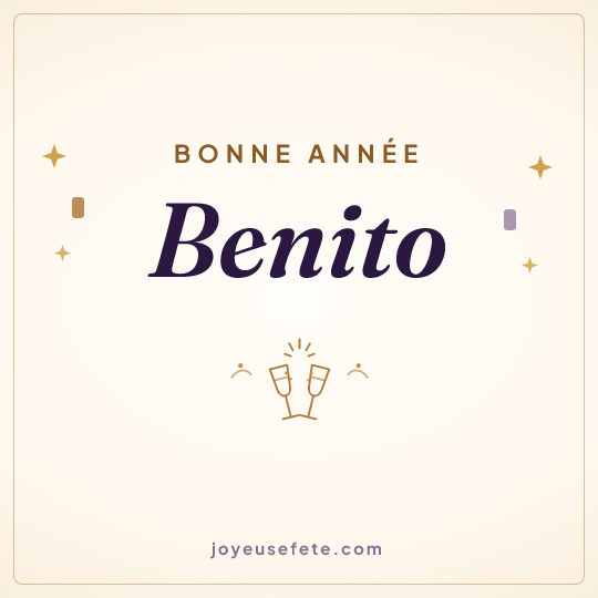 Image carrée « Bonne année Benito » pour WhatsApp