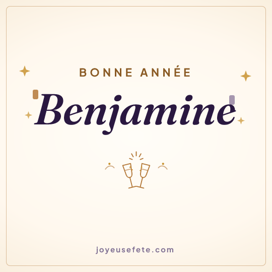Image carrée « Bonne année Benjamine » pour WhatsApp