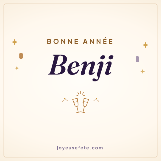 Image carrée « Bonne année Benji » pour WhatsApp