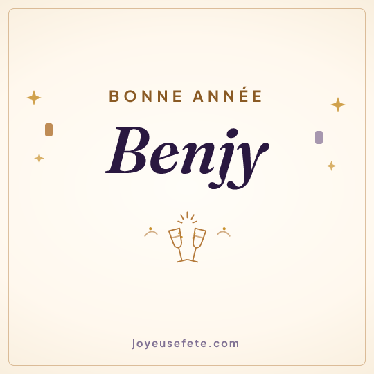Image carrée « Bonne année Benjy » pour WhatsApp