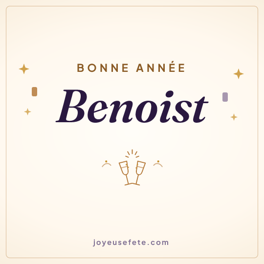 Image carrée « Bonne année Benoist » pour WhatsApp