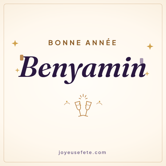 Image carrée « Bonne année Benyamin » pour WhatsApp