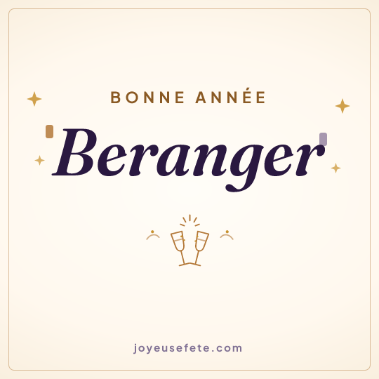 Image carrée « Bonne année Beranger » pour WhatsApp
