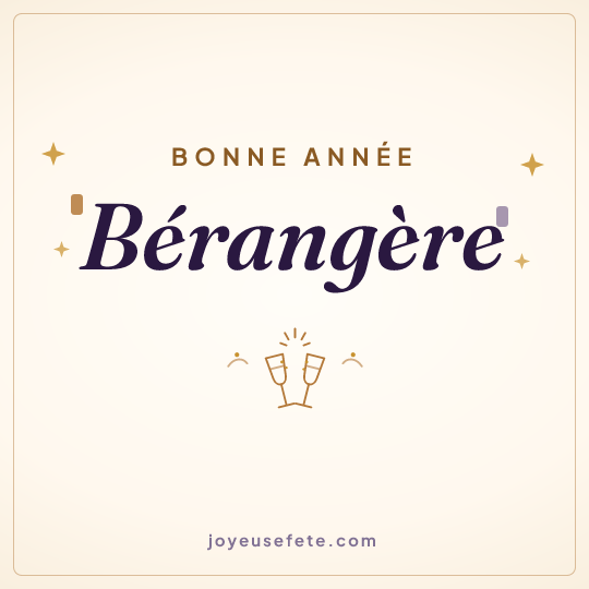 Image carrée « Bonne année Bérangère » pour WhatsApp