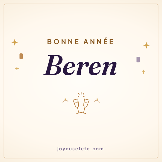 Image carrée « Bonne année Beren » pour WhatsApp