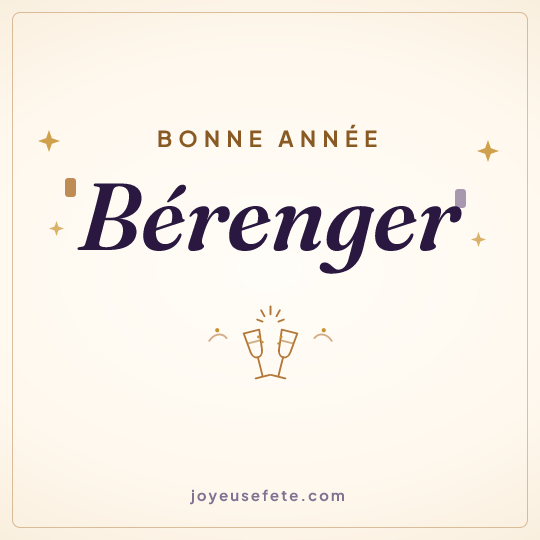 Image carrée « Bonne année Bérenger » pour WhatsApp