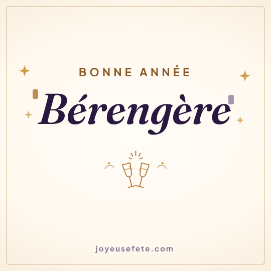 Image carrée « Bonne année Bérengère » pour WhatsApp