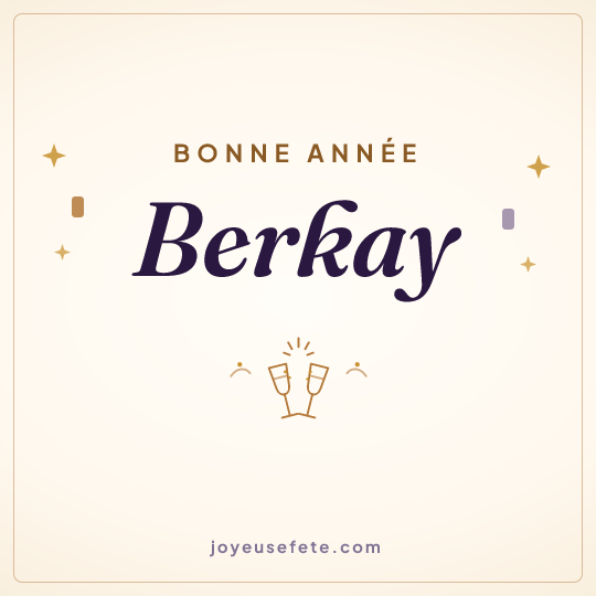 Image carrée « Bonne année Berkay » pour WhatsApp