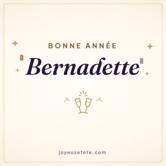 Image carrée « Bonne année Bernadette » pour WhatsApp