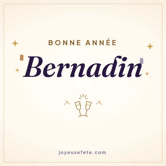 Image carrée « Bonne année Bernadin » pour WhatsApp