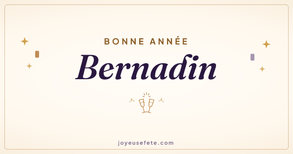 Image « Bonne année Bernadin » au format large