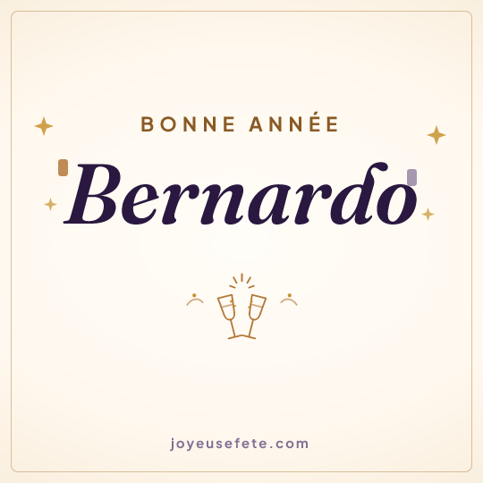 Image carrée « Bonne année Bernardo » pour WhatsApp