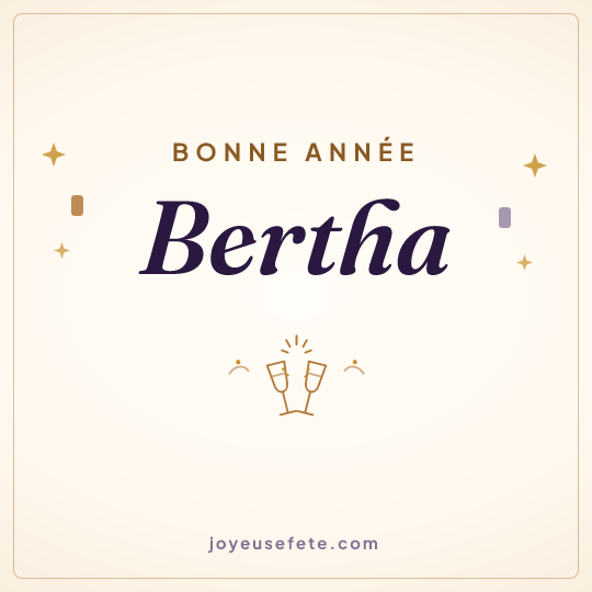 Image carrée « Bonne année Bertha » pour WhatsApp