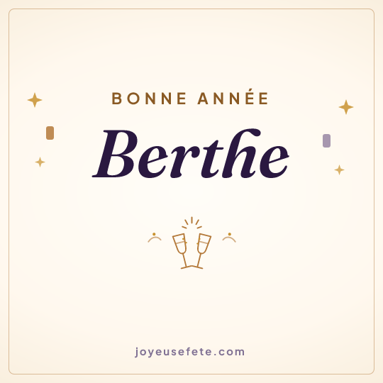 Image carrée « Bonne année Berthe » pour WhatsApp