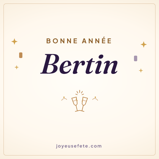 Image carrée « Bonne année Bertin » pour WhatsApp