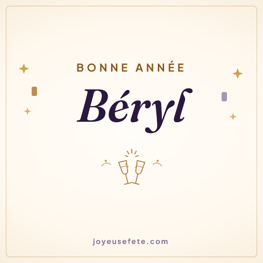 Image carrée « Bonne année Béryl » pour WhatsApp