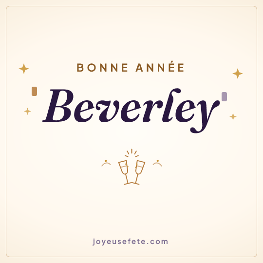 Image carrée « Bonne année Beverley » pour WhatsApp
